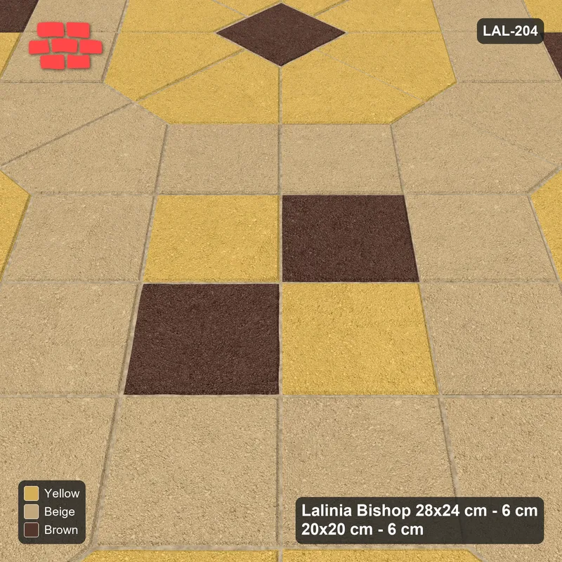 Interlock (Pasco) 28x24 cm · LAL-204 · Octagons with House Pairs and Plus Squares - light octagons, coloured pairs, dark centres and plus core, kerb frame · Side view Interlock (Pasco) 28x24 cm · LAL-204 · Octagons with House Pairs and Plus Squares - light octagons, coloured pairs, dark centres and plus core, kerb frame · Side view