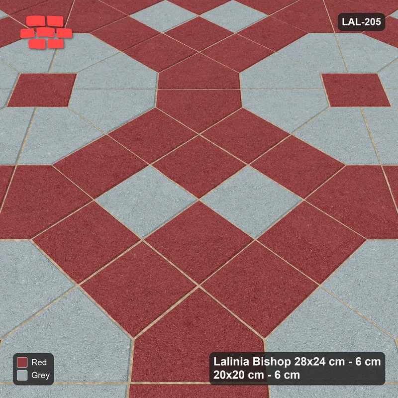 Interlock (Pasco) 28x24 cm · LAL-205 · Octagons with House Pairs and Plus Squares - two-colour octagons and pairs, turned 45 deg · Side view Interlock (Pasco) 28x24 cm · LAL-205 · Octagons with House Pairs and Plus Squares - two-colour octagons and pairs, turned 45 deg · Side view