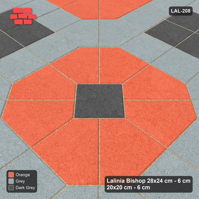 Interlock (Pasco) 28x24 cm · LAL-208 · Octagons with House Pairs and Plus Squares - dark centres and plus core, turned 45 deg · Side view Interlock (Pasco) 28x24 cm · LAL-208 · Octagons with House Pairs and Plus Squares - dark centres and plus core, turned 45 deg · Side view