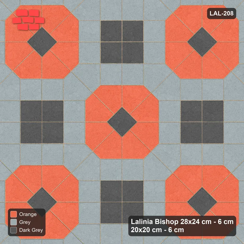 Interlock (Pasco) 28x24 cm · LAL-208 · Octagons with House Pairs and Plus Squares - dark centres and plus core, turned 45 deg · Top view Interlock (Pasco) 28x24 cm · LAL-208 · Octagons with House Pairs and Plus Squares - dark centres and plus core, turned 45 deg · Top view