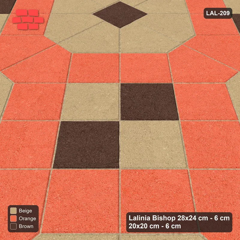 Interlock (Pasco) 28x24 cm · LAL-209 · Octagons with House Pairs and Plus Squares - light octagons, coloured pairs, dark centres and plus core · Side view Interlock (Pasco) 28x24 cm · LAL-209 · Octagons with House Pairs and Plus Squares - light octagons, coloured pairs, dark centres and plus core · Side view