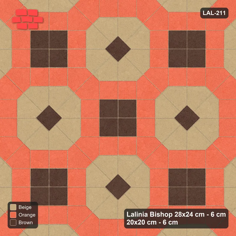 Interlock (Pasco) 28x24 cm · LAL-211 · Octagons with House Pairs and Plus Squares - dark centres and plus core, turned 45 deg · Top view Interlock (Pasco) 28x24 cm · LAL-211 · Octagons with House Pairs and Plus Squares - dark centres and plus core, turned 45 deg · Top view