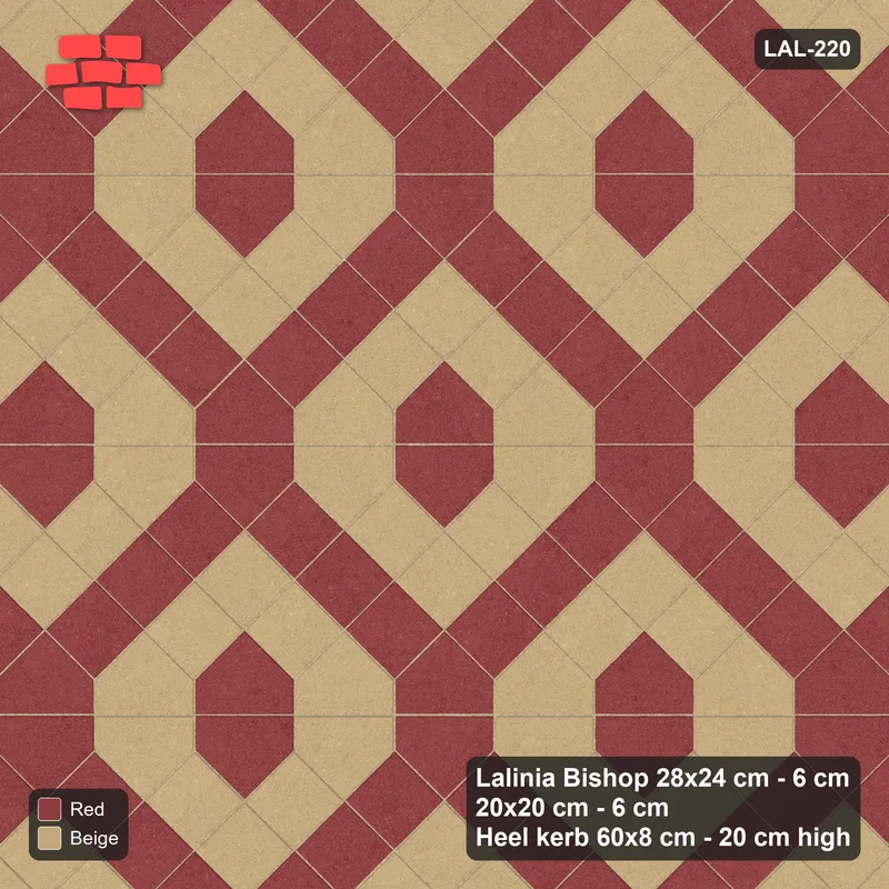 Interlock (Pasco) 28x24 cm · LAL-220 · House-Pair Columns with Diamonds - diagonal bands and accent pairs in one colour, turned 90 deg, kerb frame · Top view Interlock (Pasco) 28x24 cm · LAL-220 · House-Pair Columns with Diamonds - diagonal bands and accent pairs in one colour, turned 90 deg, kerb frame · Top view