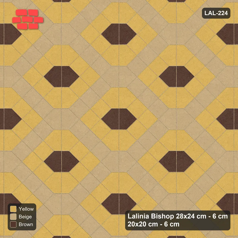 Interlock (Pasco) 28x24 cm · LAL-224 · House-Pair Columns with Diamonds - pairs cycling accent, base, band colour, base with diagonal diamond bands · Top view Interlock (Pasco) 28x24 cm · LAL-224 · House-Pair Columns with Diamonds - pairs cycling accent, base, band colour, base with diagonal diamond bands · Top view