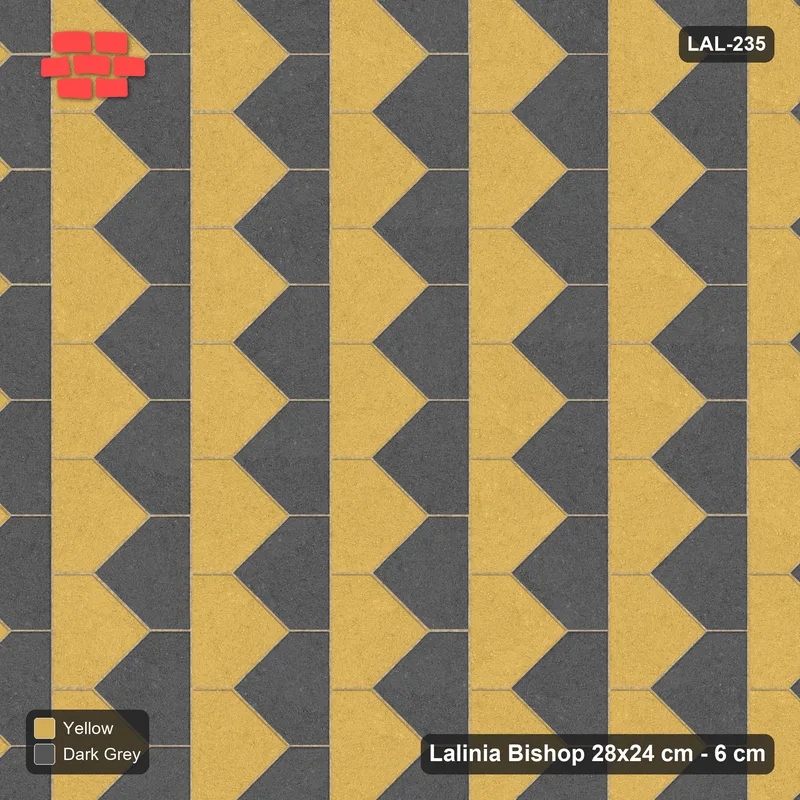 Interlock (Pasco) 28x24 cm · LAL-235 · La-19 House Columns - two colours by pair member · Top view Interlock (Pasco) 28x24 cm · LAL-235 · La-19 House Columns - two colours by pair member · Top view