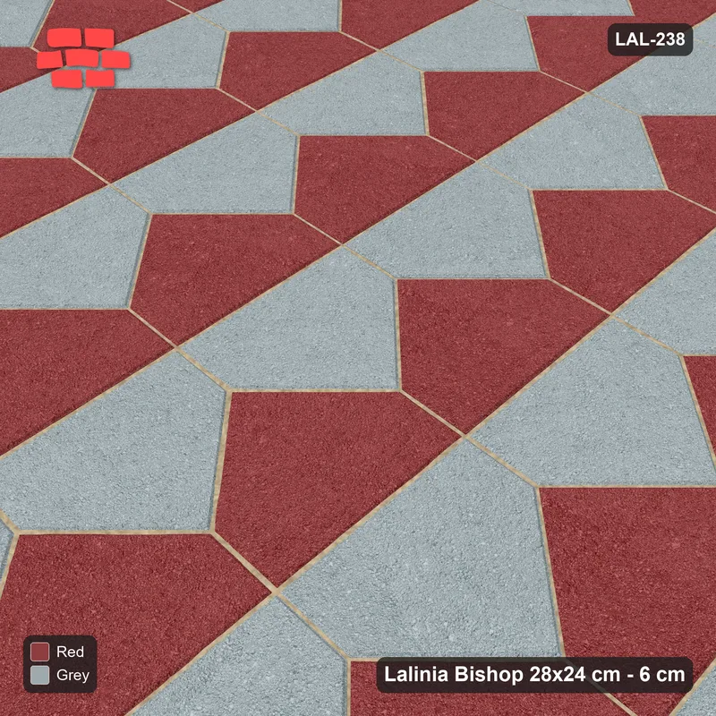 Interlock (Pasco) 28x24 cm · LAL-238 · La-19 Staggered Columns - two colours by pair member · Side view Interlock (Pasco) 28x24 cm · LAL-238 · La-19 Staggered Columns - two colours by pair member · Side view