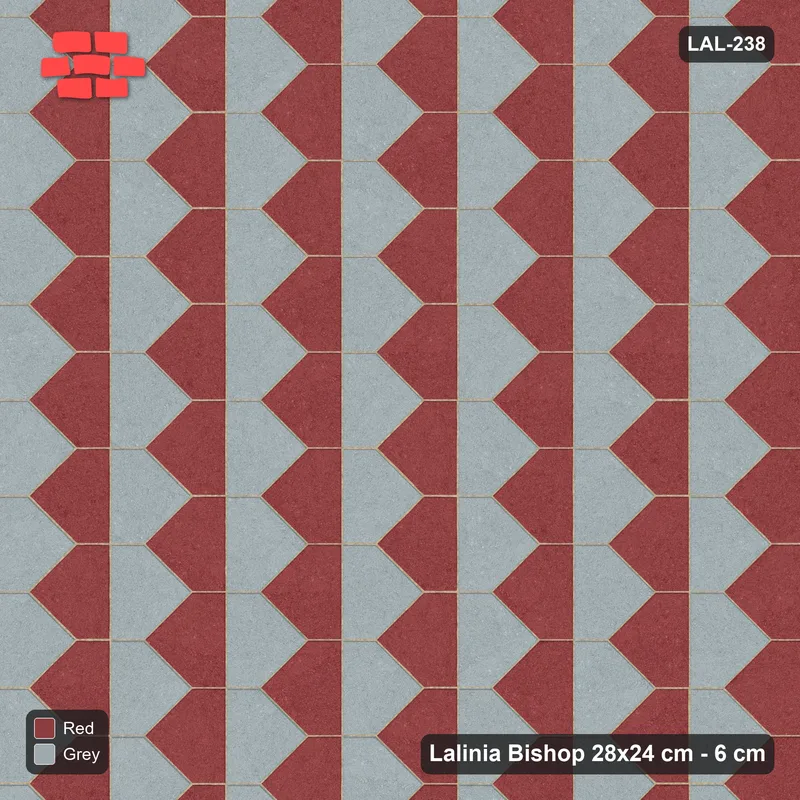 Interlock (Pasco) 28x24 cm · LAL-238 · La-19 Staggered Columns - two colours by pair member · Top view Interlock (Pasco) 28x24 cm · LAL-238 · La-19 Staggered Columns - two colours by pair member · Top view
