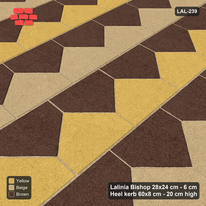Interlock (Pasco) 28x24 cm · LAL-239 · La-19 House Columns - alternating strip accents, kerb frame · Side view Interlock (Pasco) 28x24 cm · LAL-239 · La-19 House Columns - alternating strip accents, kerb frame · Side view
