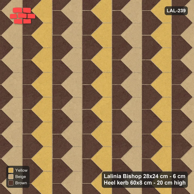 Interlock (Pasco) 28x24 cm · LAL-239 · La-19 House Columns - alternating strip accents, kerb frame · Top view Interlock (Pasco) 28x24 cm · LAL-239 · La-19 House Columns - alternating strip accents, kerb frame · Top view