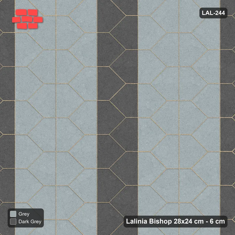 Interlock (Pasco) 28x24 cm · LAL-244 · La-19 Staggered Columns - accent strip every third column · Top view Interlock (Pasco) 28x24 cm · LAL-244 · La-19 Staggered Columns - accent strip every third column · Top view