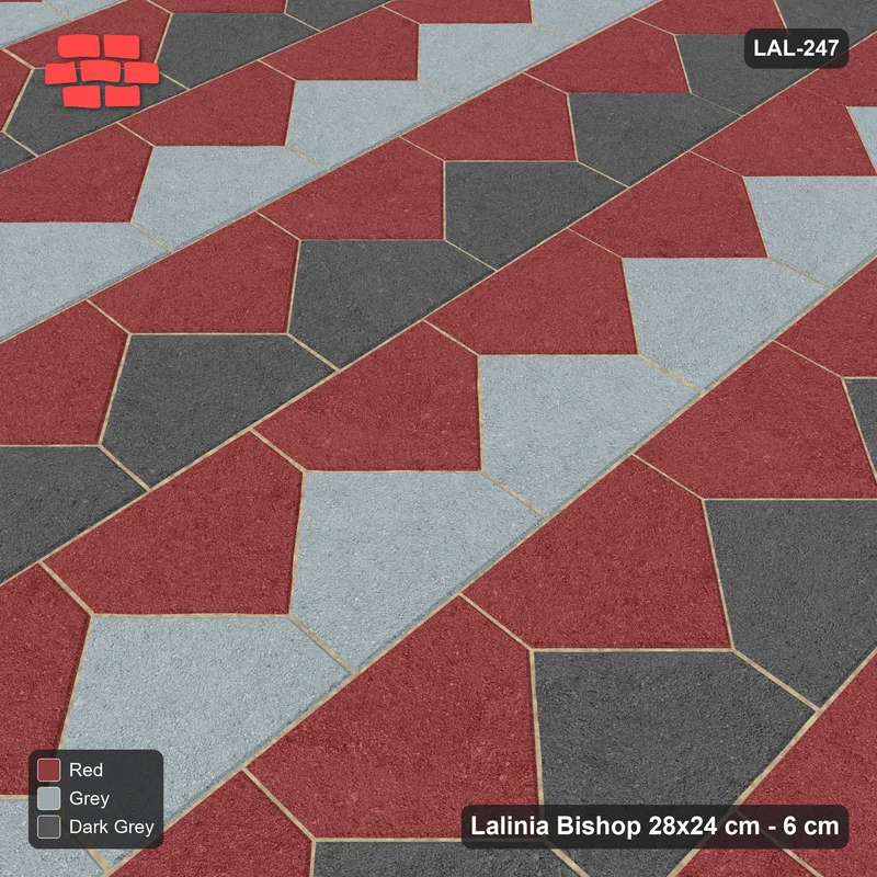 Interlock (Pasco) 28x24 cm · LAL-247 · La-19 House Columns - alternating strip accents · Side view Interlock (Pasco) 28x24 cm · LAL-247 · La-19 House Columns - alternating strip accents · Side view