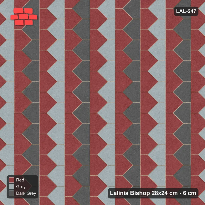Interlock (Pasco) 28x24 cm · LAL-247 · La-19 House Columns - alternating strip accents · Top view Interlock (Pasco) 28x24 cm · LAL-247 · La-19 House Columns - alternating strip accents · Top view