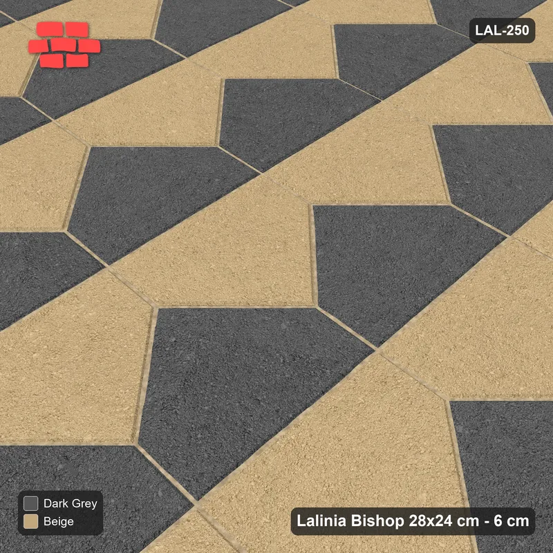 Interlock (Pasco) 28x24 cm · LAL-250 · La-19 Staggered Columns - two colours by pair member · Side view Interlock (Pasco) 28x24 cm · LAL-250 · La-19 Staggered Columns - two colours by pair member · Side view