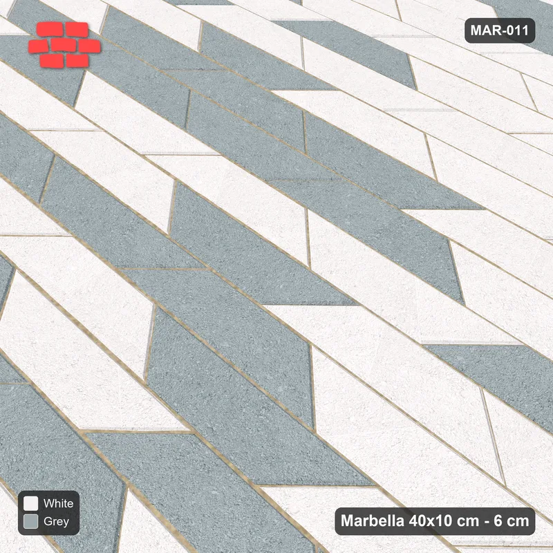 Interlock (Pasco) 40x10 cm · MAR-011 · Soft Tone Blend · Side view Interlock (Pasco) 40x10 cm · MAR-011 · Soft Tone Blend · Side view