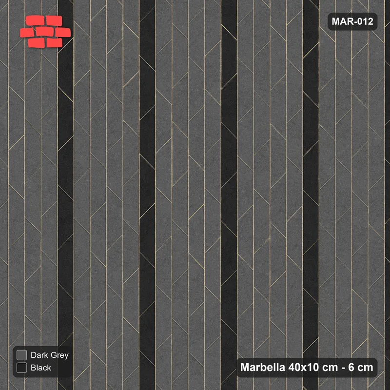 Interlock (Pasco) 40x10 cm · MAR-012 · Upright Accent Course Stripes · Top view Interlock (Pasco) 40x10 cm · MAR-012 · Upright Accent Course Stripes · Top view