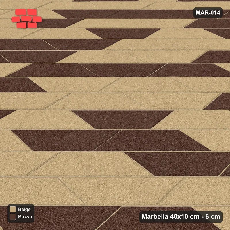 Interlock (Pasco) 40x10 cm · MAR-014 · Diagonal Sandstone Blend · Side view Interlock (Pasco) 40x10 cm · MAR-014 · Diagonal Sandstone Blend · Side view