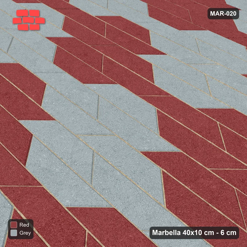 Interlock (Pasco) 40x10 cm · MAR-020 · Lattice Cell Checkerboard · Side view Interlock (Pasco) 40x10 cm · MAR-020 · Lattice Cell Checkerboard · Side view