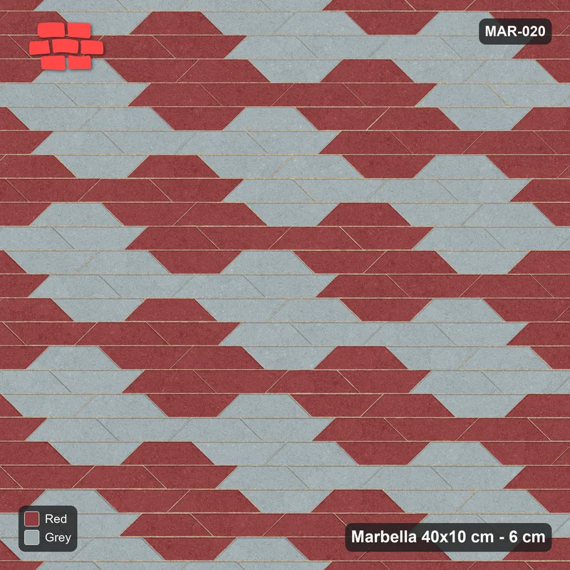 Interlock (Pasco) 40x10 cm · MAR-020 · Lattice Cell Checkerboard · Top view Interlock (Pasco) 40x10 cm · MAR-020 · Lattice Cell Checkerboard · Top view