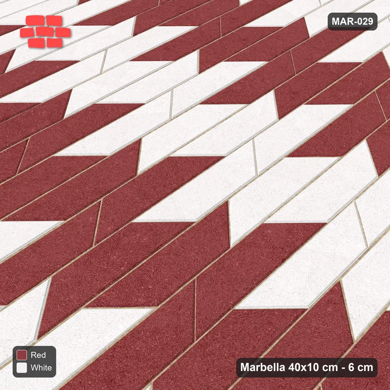 Interlock (Pasco) 40x10 cm · MAR-029 · Wide Column Stripes · Side view Interlock (Pasco) 40x10 cm · MAR-029 · Wide Column Stripes · Side view