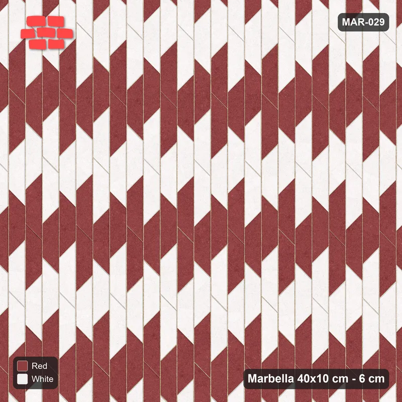 Interlock (Pasco) 40x10 cm · MAR-029 · Wide Column Stripes · Top view Interlock (Pasco) 40x10 cm · MAR-029 · Wide Column Stripes · Top view