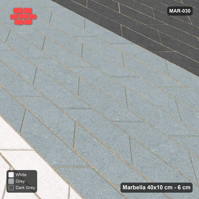 Interlock (Pasco) 40x10 cm · MAR-030 · Three Tone Zones · Side view Interlock (Pasco) 40x10 cm · MAR-030 · Three Tone Zones · Side view