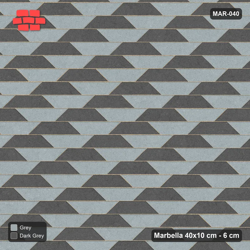 Interlock (Pasco) 40x10 cm · MAR-040 · Interlocking Pairs with Kerb Frame · Top view Interlock (Pasco) 40x10 cm · MAR-040 · Interlocking Pairs with Kerb Frame · Top view