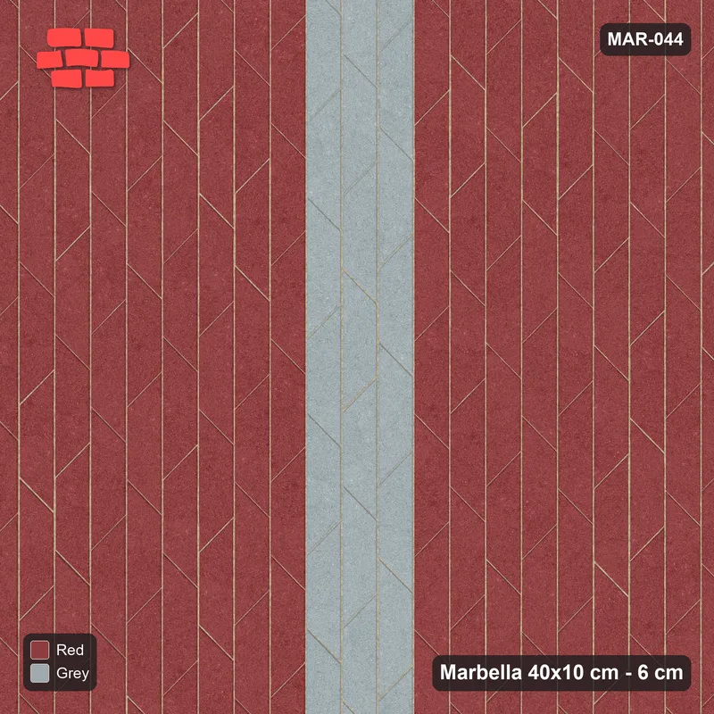 Interlock (Pasco) 40x10 cm · MAR-044 · Upright Wide Band with Kerb · Top view Interlock (Pasco) 40x10 cm · MAR-044 · Upright Wide Band with Kerb · Top view