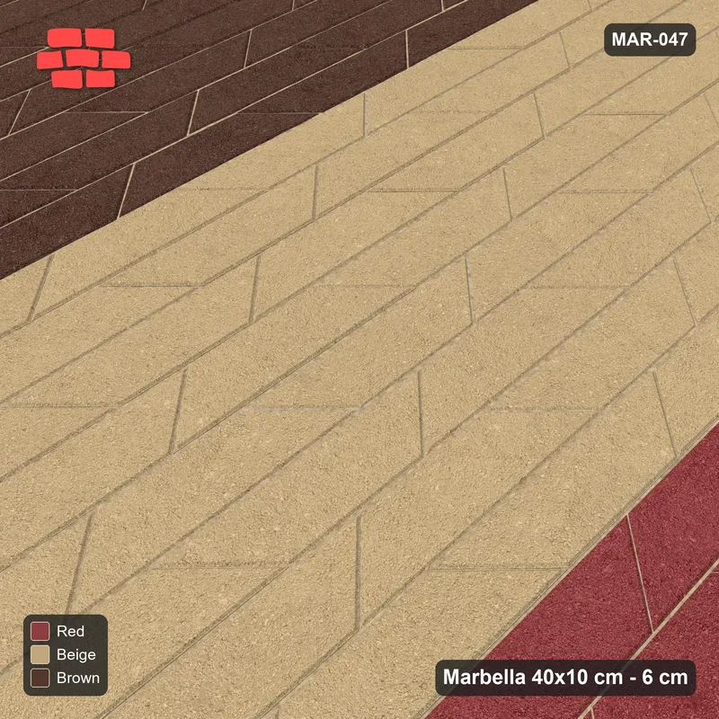 Interlock (Pasco) 40x10 cm · MAR-047 · Upright Tuscan Zones · Side view Interlock (Pasco) 40x10 cm · MAR-047 · Upright Tuscan Zones · Side view