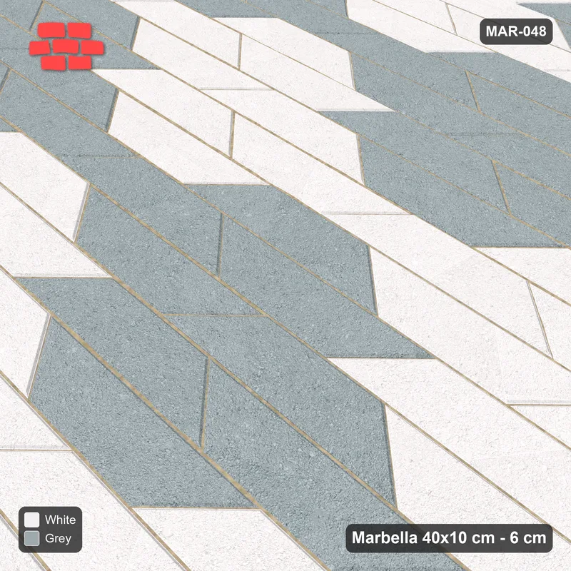 Interlock (Pasco) 40x10 cm · MAR-048 · Cell Checkerboard with Kerb · Side view Interlock (Pasco) 40x10 cm · MAR-048 · Cell Checkerboard with Kerb · Side view