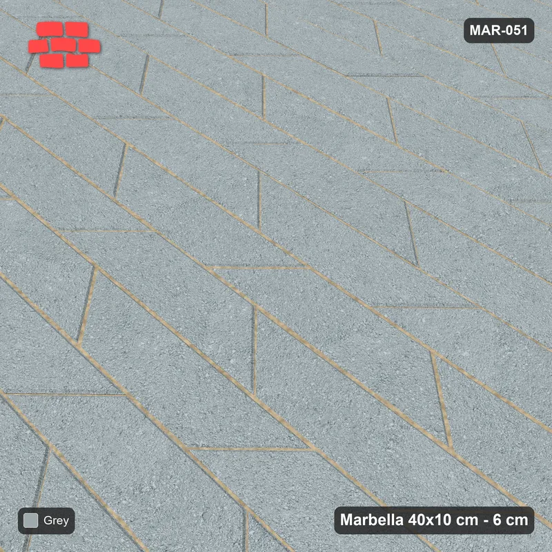 Interlock (Pasco) 40x10 cm · MAR-051 · Plain Interlock Field - Classic Grey · Side view Interlock (Pasco) 40x10 cm · MAR-051 · Plain Interlock Field - Classic Grey · Side view