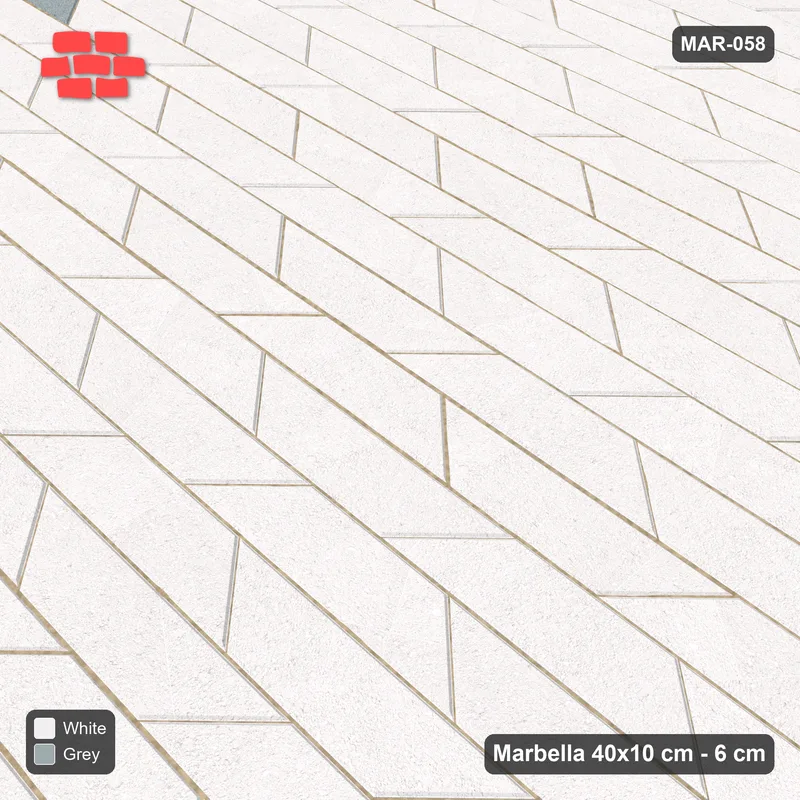 Interlock (Pasco) 40x10 cm · MAR-058 · Accent Border Ring - Salt & Pepper with Kerb Frame · Side view Interlock (Pasco) 40x10 cm · MAR-058 · Accent Border Ring - Salt & Pepper with Kerb Frame · Side view