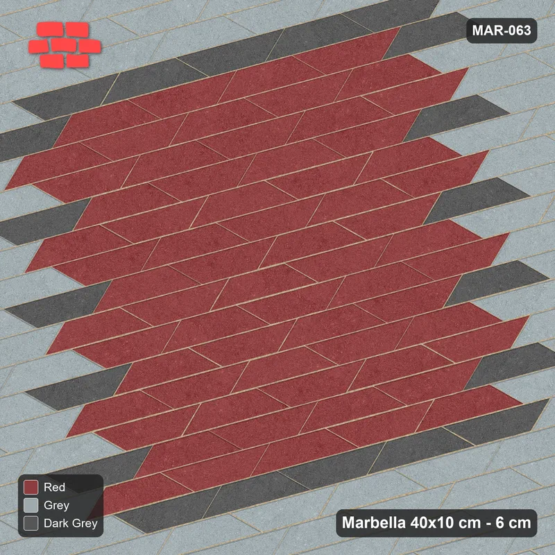 Interlock (Pasco) 40x10 cm · MAR-063 · 15-Degree Double Border Frame - Urban Brick · Top view Interlock (Pasco) 40x10 cm · MAR-063 · 15-Degree Double Border Frame - Urban Brick · Top view