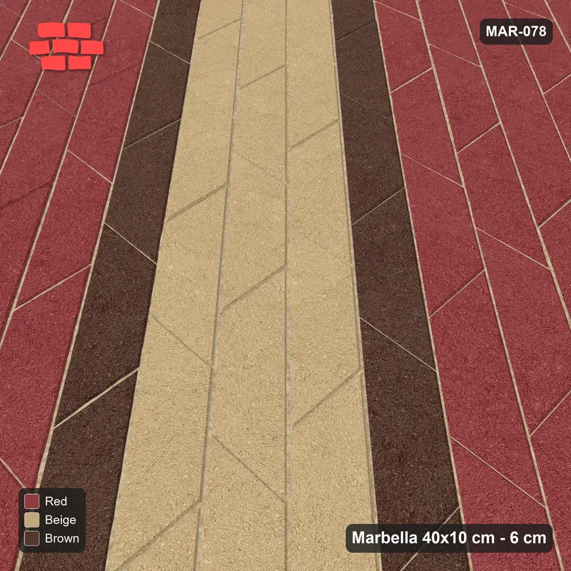 Interlock (Pasco) 40x10 cm · MAR-078 · Counter-Diagonal Broad Band with Edge Lines - Tuscany · Side view Interlock (Pasco) 40x10 cm · MAR-078 · Counter-Diagonal Broad Band with Edge Lines - Tuscany · Side view