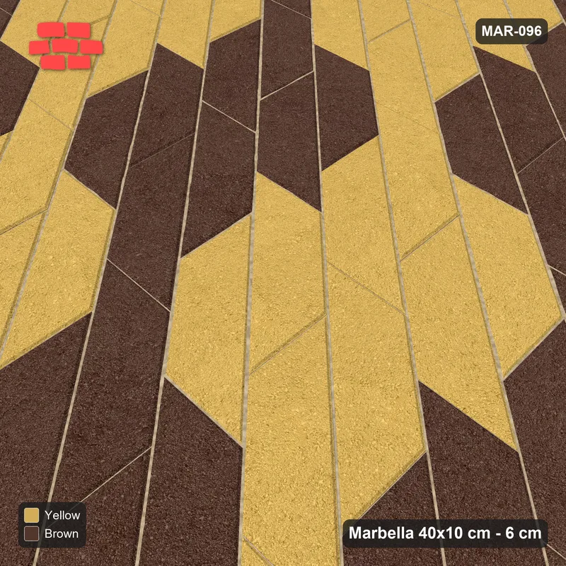 Interlock (Pasco) 40x10 cm · MAR-096 · Counter-Diagonal Lattice Cell Checkerboard - Harvest with Kerb Frame · Side view Interlock (Pasco) 40x10 cm · MAR-096 · Counter-Diagonal Lattice Cell Checkerboard - Harvest with Kerb Frame · Side view