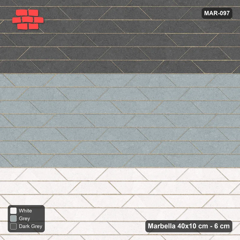 Interlock (Pasco) 40x10 cm · MAR-097 · Three Tone Zones - Monochrome with Kerb Frame · Top view Interlock (Pasco) 40x10 cm · MAR-097 · Three Tone Zones - Monochrome with Kerb Frame · Top view