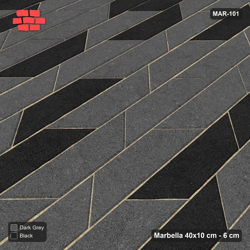 Interlock (Pasco) 40x10 cm · MAR-101 · Upright Soft Tone Blend - Night Sky with Kerb Frame · Side view Interlock (Pasco) 40x10 cm · MAR-101 · Upright Soft Tone Blend - Night Sky with Kerb Frame · Side view