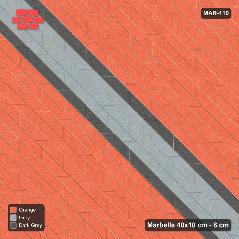 Interlock (Pasco) 40x10 cm · MAR-110 · Counter-Diagonal Broad Band with Edge Lines - Sunset Slate · Top view Interlock (Pasco) 40x10 cm · MAR-110 · Counter-Diagonal Broad Band with Edge Lines - Sunset Slate · Top view