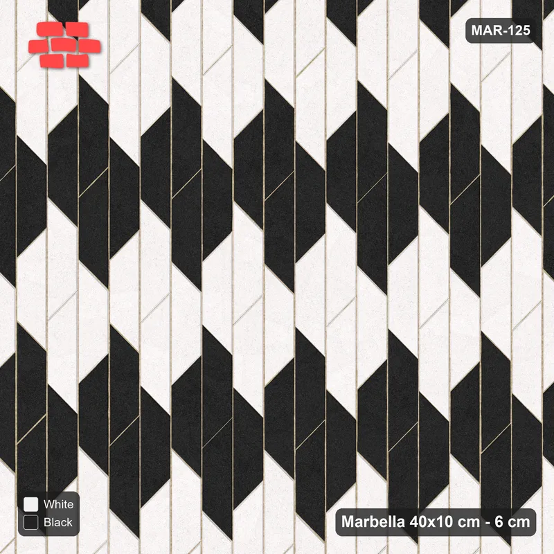 Interlock (Pasco) 40x10 cm · MAR-125 · Upright Column Stripes - Contrast with Kerb Frame · Top view Interlock (Pasco) 40x10 cm · MAR-125 · Upright Column Stripes - Contrast with Kerb Frame · Top view