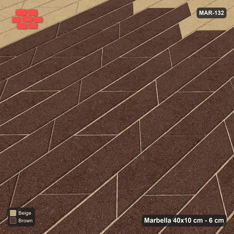 Interlock (Pasco) 40x10 cm · MAR-132 · Upright Central Square Panel - Sandstone with Kerb Frame · Side view Interlock (Pasco) 40x10 cm · MAR-132 · Upright Central Square Panel - Sandstone with Kerb Frame · Side view