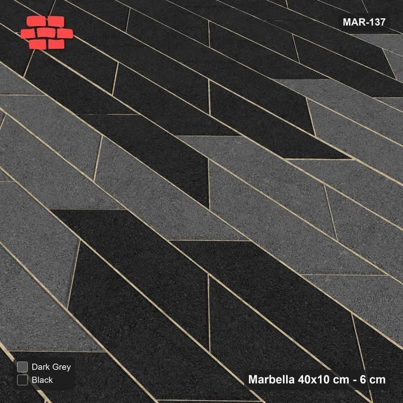 Interlock (Pasco) 40x10 cm · MAR-137 · Quadrant Checker - Night Sky with Kerb Frame · Side view Interlock (Pasco) 40x10 cm · MAR-137 · Quadrant Checker - Night Sky with Kerb Frame · Side view