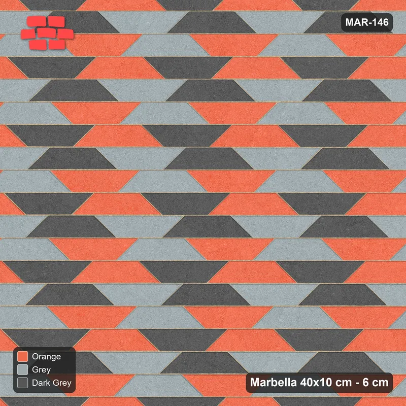 Interlock (Pasco) 40x10 cm · MAR-146 · Three-Tone Cube Illusion - Sunset Slate with Kerb Frame · Top view Interlock (Pasco) 40x10 cm · MAR-146 · Three-Tone Cube Illusion - Sunset Slate with Kerb Frame · Top view