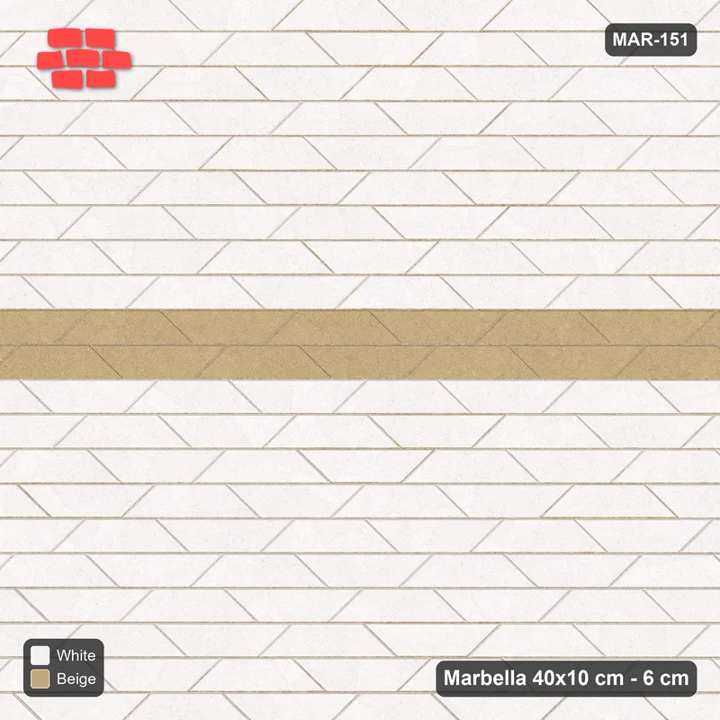 Interlock (Pasco) 40x10 cm · MAR-151 · Central Feature Band - Ivory & Sand with Kerb Frame · Top view Interlock (Pasco) 40x10 cm · MAR-151 · Central Feature Band - Ivory & Sand with Kerb Frame · Top view