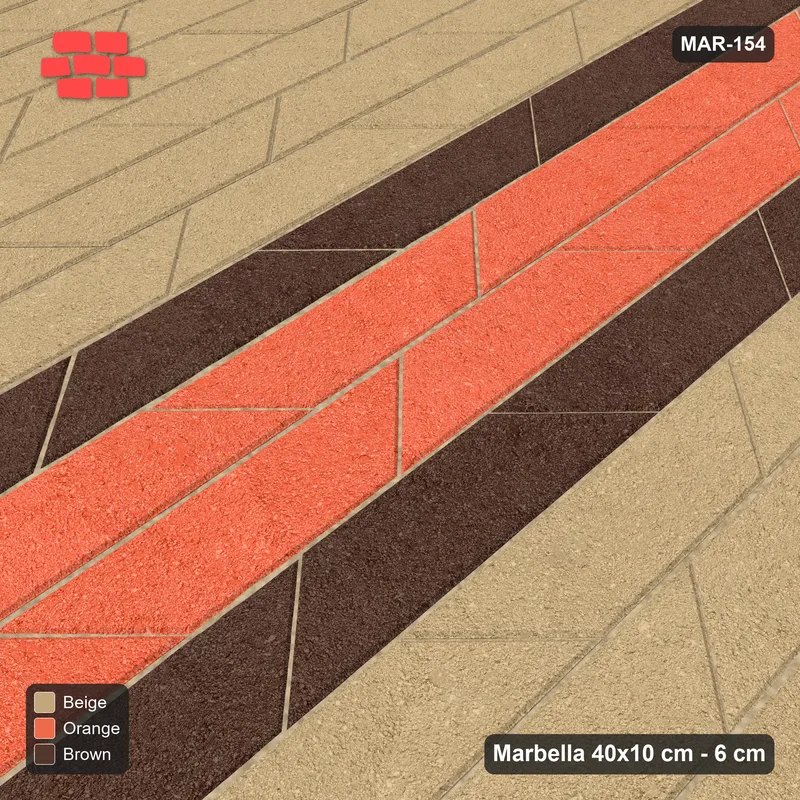 Interlock (Pasco) 40x10 cm · MAR-154 · Upright Centre Band with Edge Lines - Autumn with Kerb Frame · Side view Interlock (Pasco) 40x10 cm · MAR-154 · Upright Centre Band with Edge Lines - Autumn with Kerb Frame · Side view