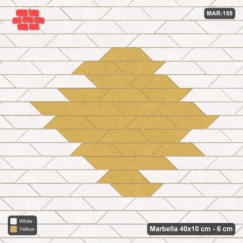 Interlock (Pasco) 40x10 cm · MAR-158 · Central Diamond Medallion - Ivory & Ochre with Kerb Frame · Top view Interlock (Pasco) 40x10 cm · MAR-158 · Central Diamond Medallion - Ivory & Ochre with Kerb Frame · Top view