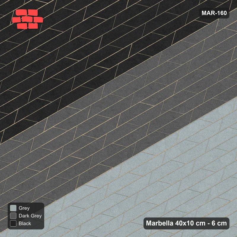 Interlock (Pasco) 40x10 cm · MAR-160 · 30-Degree Three Tone Zones - Graphite Scale · Top view Interlock (Pasco) 40x10 cm · MAR-160 · 30-Degree Three Tone Zones - Graphite Scale · Top view