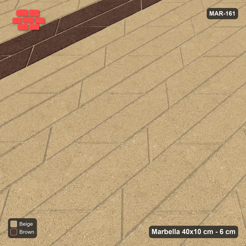 Interlock (Pasco) 40x10 cm · MAR-161 · Upright Twin Feature Bands - Sandstone with Kerb Frame · Side view Interlock (Pasco) 40x10 cm · MAR-161 · Upright Twin Feature Bands - Sandstone with Kerb Frame · Side view
