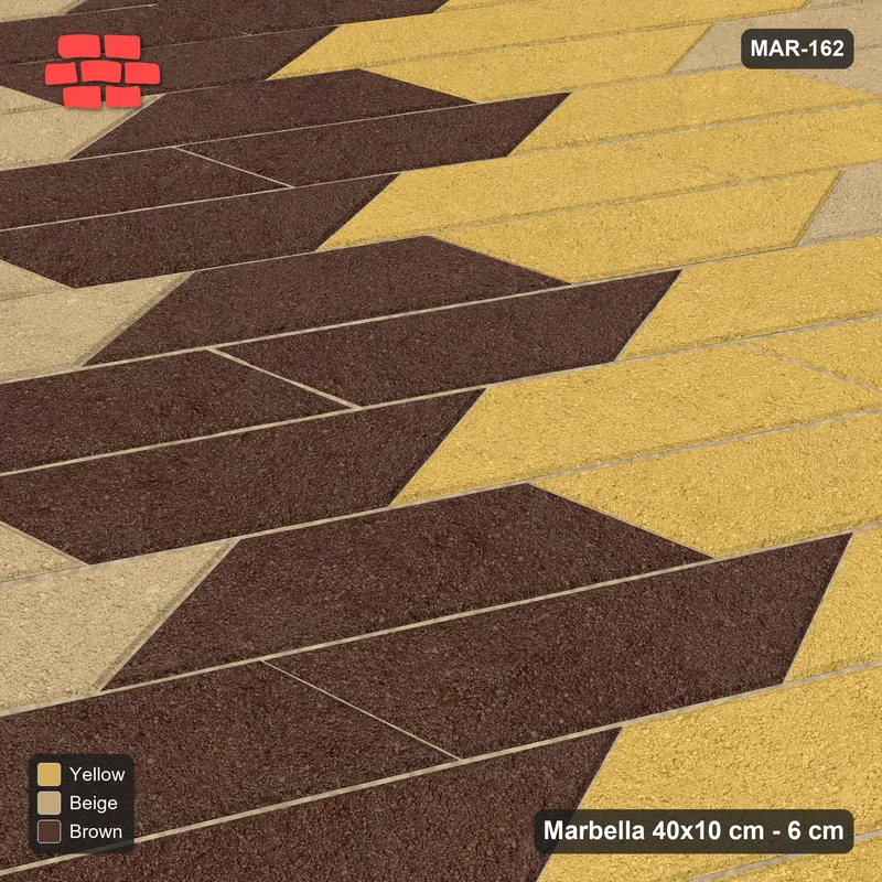 Interlock (Pasco) 40x10 cm · MAR-162 · 60-Degree Three-Column Cycle - Harvest Gold with Kerb Frame · Side view Interlock (Pasco) 40x10 cm · MAR-162 · 60-Degree Three-Column Cycle - Harvest Gold with Kerb Frame · Side view