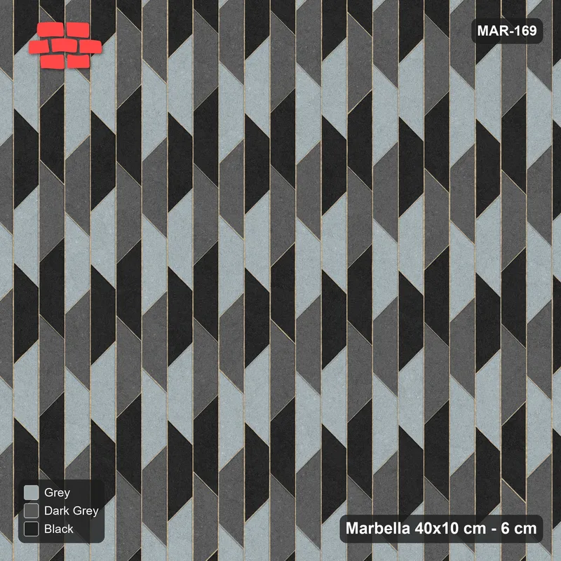 Interlock (Pasco) 40x10 cm · MAR-169 · Upright Cube Illusion Trio - Graphite Scale with Kerb Frame · Top view Interlock (Pasco) 40x10 cm · MAR-169 · Upright Cube Illusion Trio - Graphite Scale with Kerb Frame · Top view