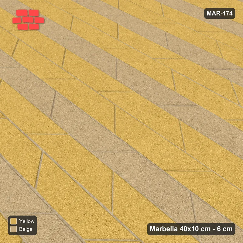 Interlock (Pasco) 40x10 cm · MAR-174 · Close Accent Courses - Desert Sun with Kerb Frame · Side view Interlock (Pasco) 40x10 cm · MAR-174 · Close Accent Courses - Desert Sun with Kerb Frame · Side view