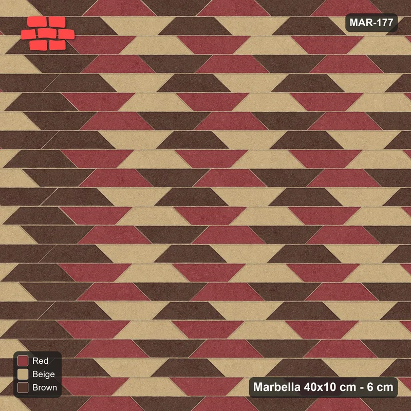 Interlock (Pasco) 40x10 cm · MAR-177 · Three-Tone Cube Illusion - Tuscany with Kerb Frame · Top view Interlock (Pasco) 40x10 cm · MAR-177 · Three-Tone Cube Illusion - Tuscany with Kerb Frame · Top view